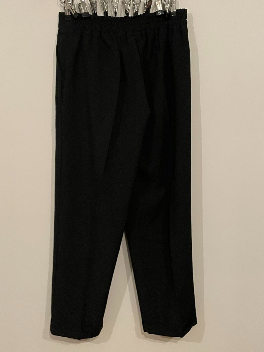 Women’s Black Pull-On Casual Pants Elastic Waist Straight Leg Size M/40